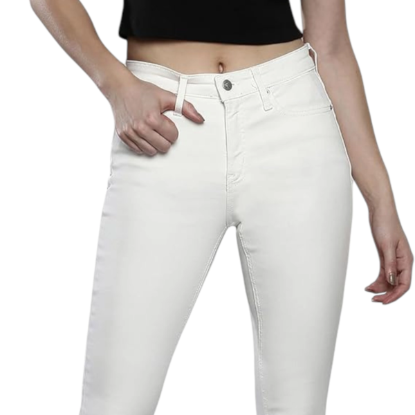 Calvin Klein - Γυναικείο Παντελόνι Τζιν Mid Rise Skinny J20J220618-1AA Λευκό J20J220618-1AA