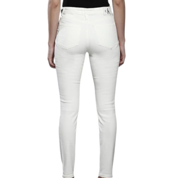 Calvin Klein - Γυναικείο Παντελόνι Τζιν Mid Rise Skinny J20J220618-1AA Λευκό J20J220618-1AA