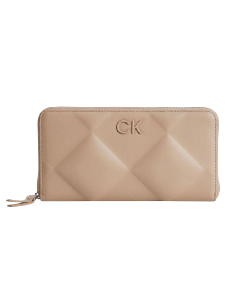 Calvin Klein - Γυναικείο Πορτοφόλι Μεγάλο Re-Lock Quilt Za K60K610774-A04 Μπεζ/Καφέ