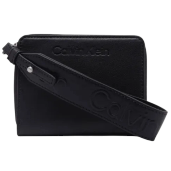 Calvin Klein - Γυναικείο Πορτοφόλι Μεσαίο Gracie Wallet W/Strap K60K611387-BEH Μαύρο K60K611387-BEH