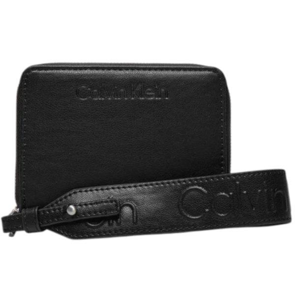Calvin Klein - Γυναικείο Πορτοφόλι Μεσαίο Gracie Wallet W/Strap K60K611387-BEH Μαύρο