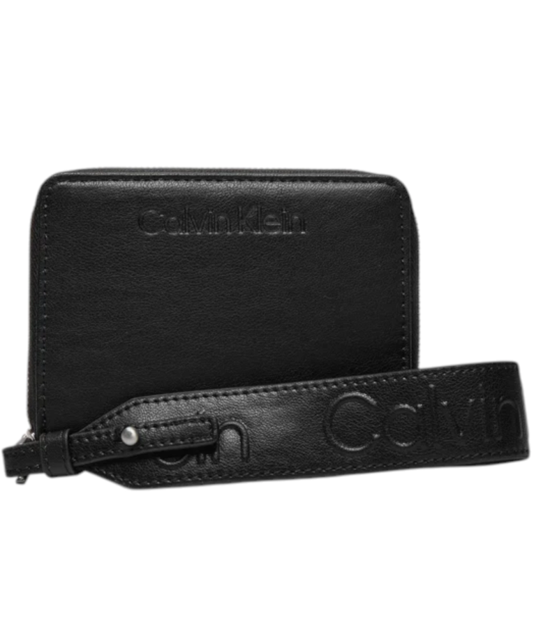 Calvin Klein - Γυναικείο Πορτοφόλι Μεσαίο Gracie Wallet W/Strap K60K611387-BEH Μαύρο
