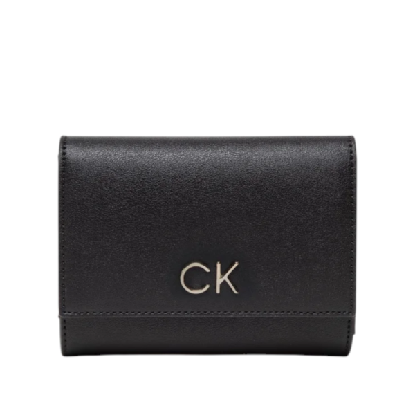 Calvin Klein - Γυναικείο Πορτοφόλι Μεσαίο Re-Lock Trifold Md K60K608994-BEH Μαύρο