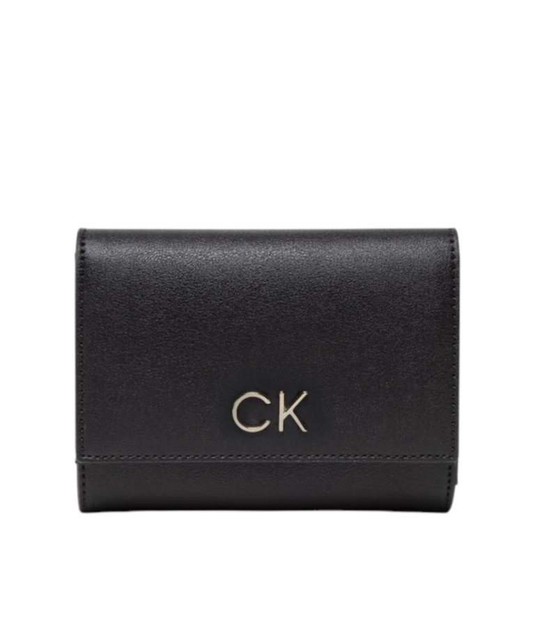 Calvin Klein - Γυναικείο Πορτοφόλι Μεσαίο Re-Lock Trifold Md K60K608994-BEH Μαύρο