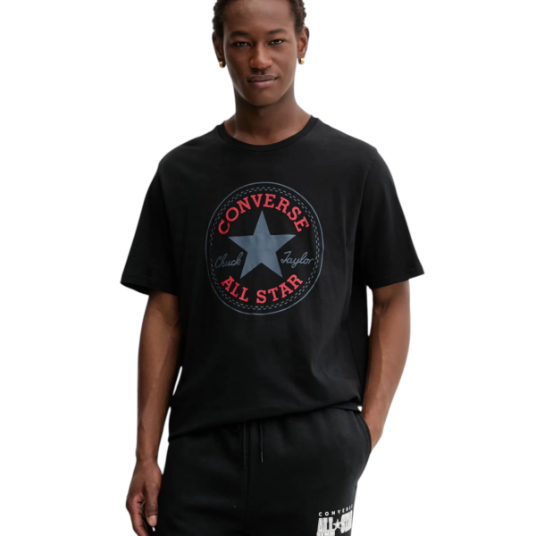 Converse - Ανδρικό T‑shirt Chuck Taylor All Star Patch Relaxed Fit CVM5T459-001 Μαύρο CVM5T459-001