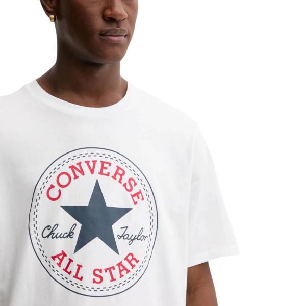 Converse - Ανδρικό T‑shirt Chuck Taylor All Star Patch Relaxed Fit CVM5T459-100 Λευκό CVM5T459-100