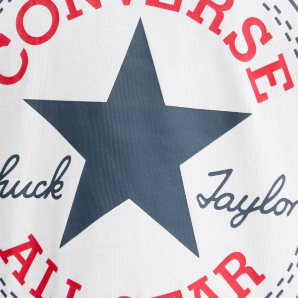 Converse - Ανδρικό T‑shirt Chuck Taylor All Star Patch Relaxed Fit CVM5T459-100 Λευκό CVM5T459-100