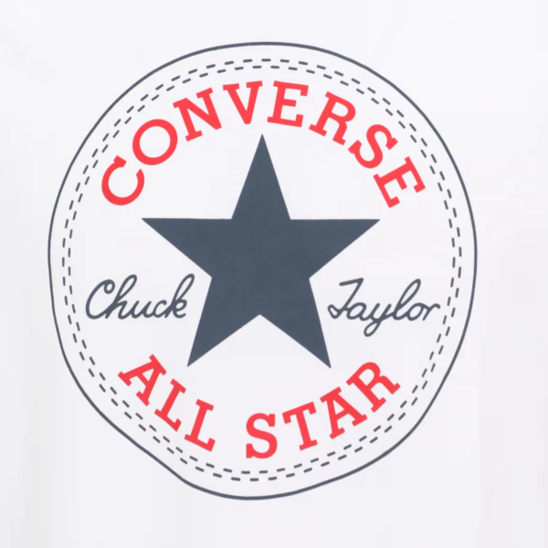 Converse - Ανδρικό T‑shirt Chuck Taylor All Star Patch Relaxed Fit CVM5T459-100 Λευκό CVM5T459-100
