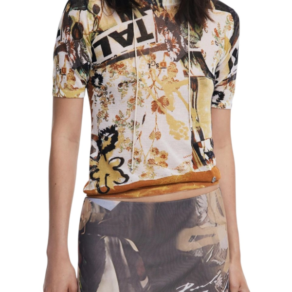 Desigual - Γυναικεία Midi Φούστα Collage Tulle Skirt 25WWFK05-2002 Πολύχρωμο 25WWFK05-2002