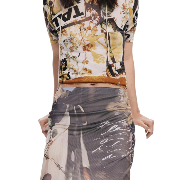 Desigual - Γυναικεία Midi Φούστα Collage Tulle Skirt 25WWFK05-2002 Πολύχρωμο 25WWFK05-2002