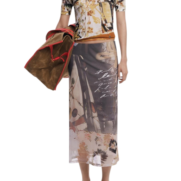 Desigual - Γυναικεία Midi Φούστα Collage Tulle Skirt 25WWFK05-2002 Πολύχρωμο 25WWFK05-2002