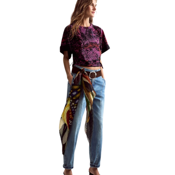 Desigual - Γυναικεία Κοντομάνικη Μπλούζα 26SWTK26-3062 Μωβ 26SWTK26-3062