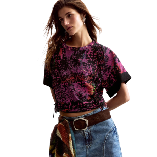 Desigual - Γυναικεία Κοντομάνικη Μπλούζα 26SWTK26-3062 Μωβ 26SWTK26-3062