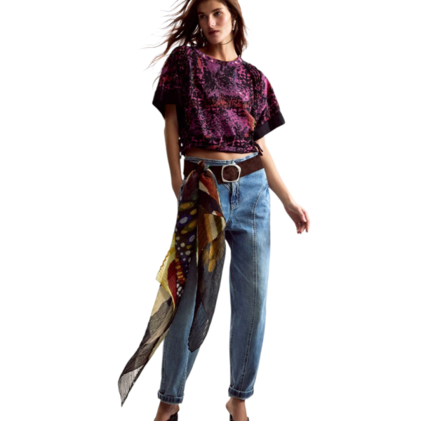 Desigual - Γυναικεία Κοντομάνικη Μπλούζα 26SWTK26-3062 Μωβ