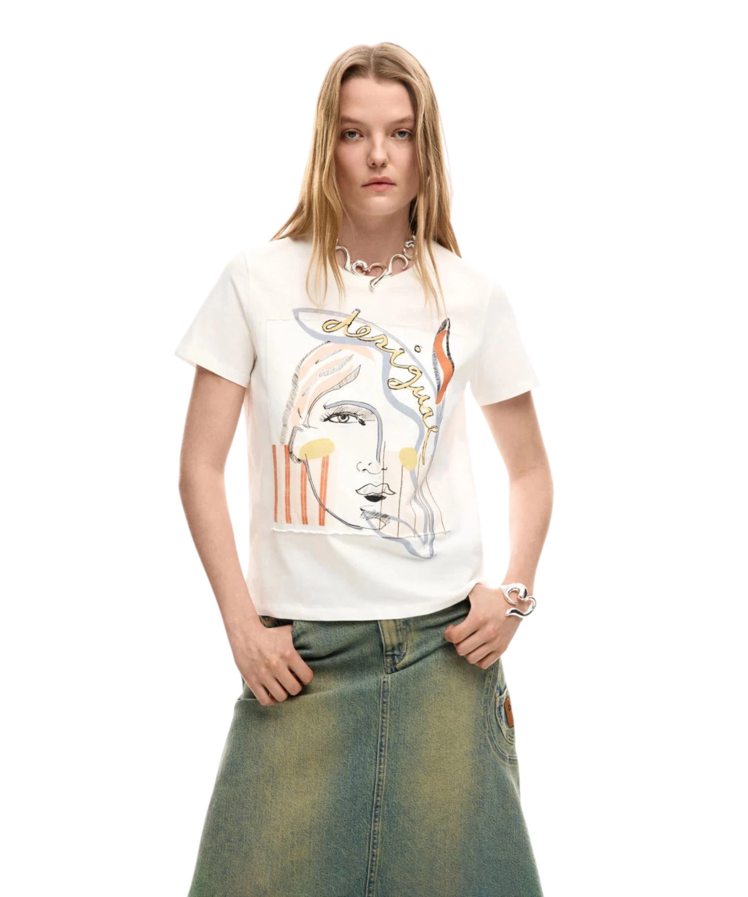 Desigual - Γυναικεία Κοντομάνικη Μπλούζα Vilma 26SWTK51-1000 Λευκό (1) Desigual - Γυναικεία Κοντομάνικη Μπλούζα Vilma 26SWTK51-1000 Λευκό 26SWTK51-1000