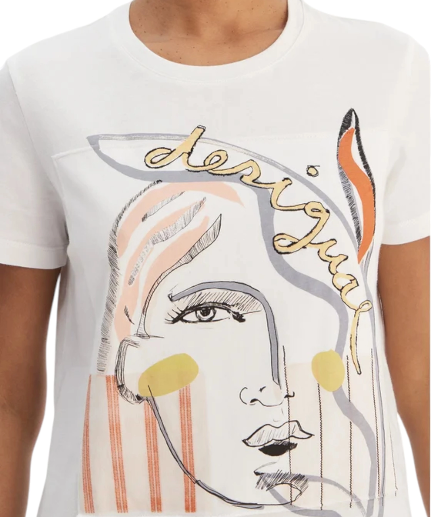 Desigual – Γυναικεία Κοντομάνικη Μπλούζα Vilma 26SWTK51-1000 Λευκό (7) Desigual - Γυναικεία Κοντομάνικη Μπλούζα Vilma 26SWTK51-1000 Λευκό 26SWTK51-1000