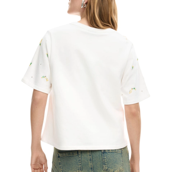 Desigual - Γυναικεία Κοντομάνικη Μπλούζα T-shirt Oporto 26SWTK09-1001 Λευκό 26SWTK09-1001