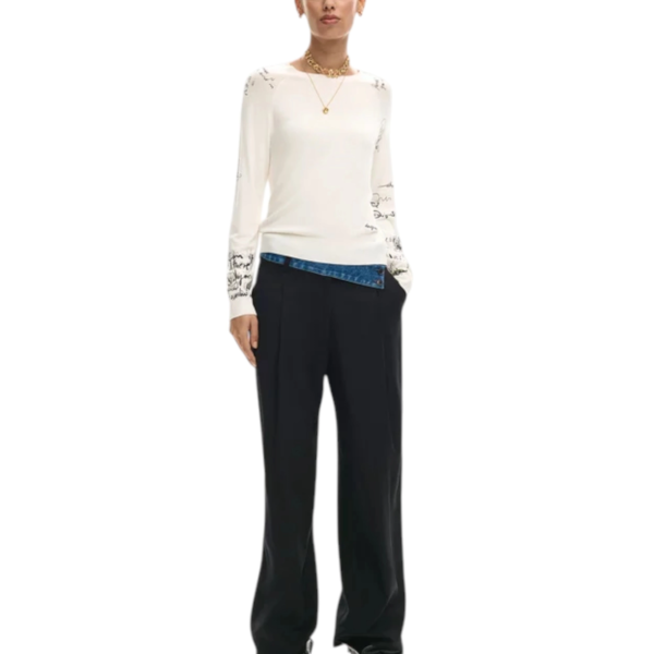 Desigual - Γυναικεία Μακρυμάνικη Μπλούζα Marquette 26SWJF10-1001 Λευκό 26SWJF10-1001