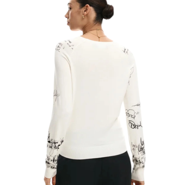 Desigual - Γυναικεία Μακρυμάνικη Μπλούζα Marquette 26SWJF10-1001 Λευκό 26SWJF10-1001