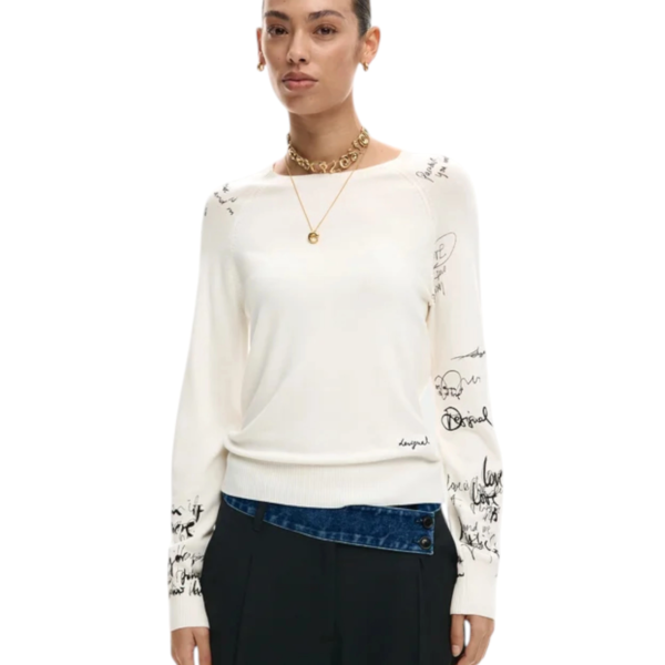Desigual - Γυναικεία Μακρυμάνικη Μπλούζα Marquette 26SWJF10-1001 Λευκό 26SWJF10-1001