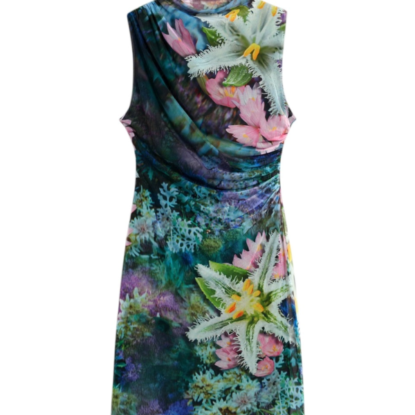 Desigual - Γυναικείο Κοντό Φόρεμα Carrington 26SWVK40-4031 Πράσινο 26SWVK40-4031