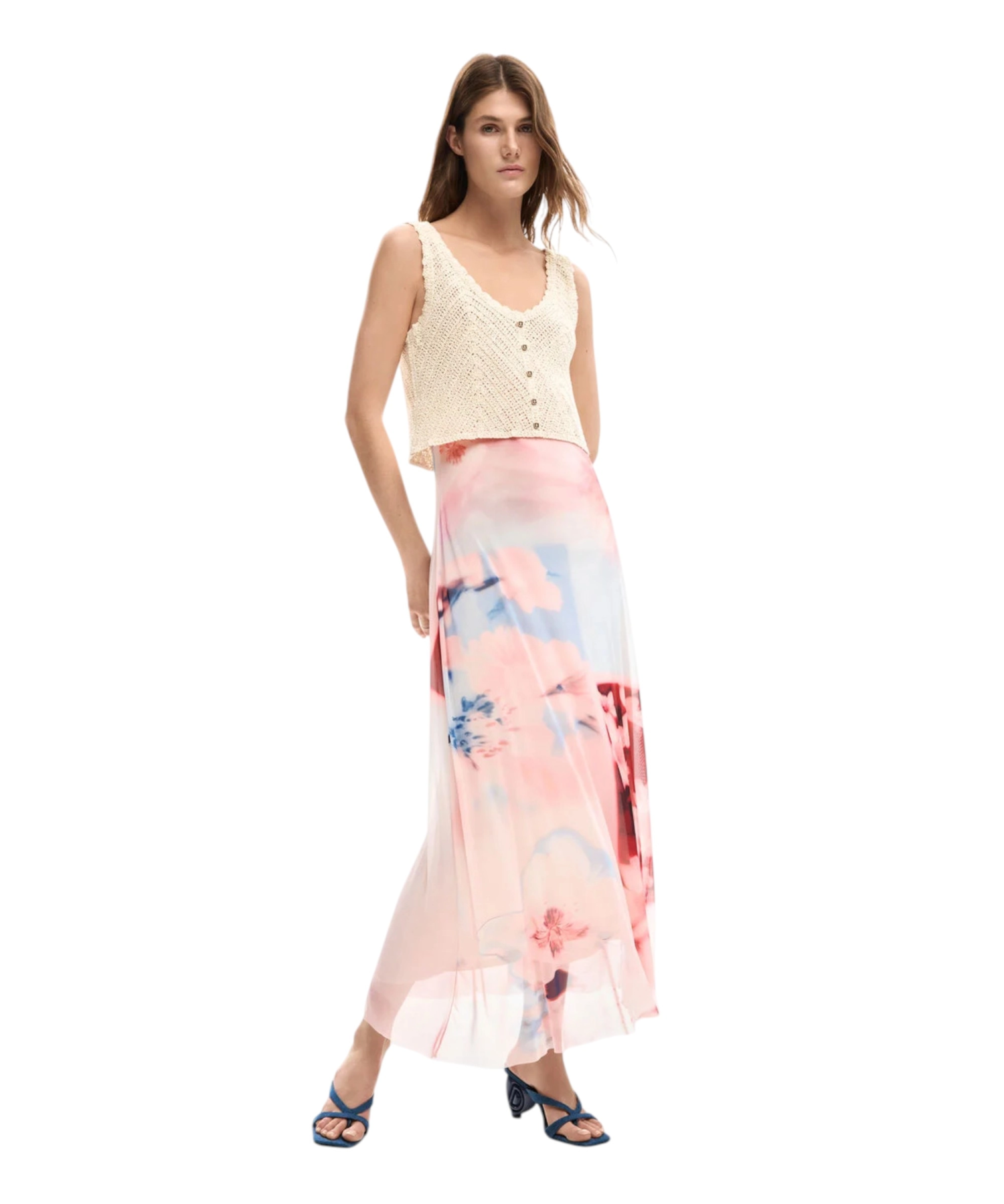 Desigual – Γυναικείο Μακρύ Virginia 26SWVK31-3049 Ροζ (1) Desigual - Γυναικείο Μακρύ Συνδυασμένο πλεκτό φόρεμα Virginia 26SWVK31-3049 Ροζ 26SWVK31-3049