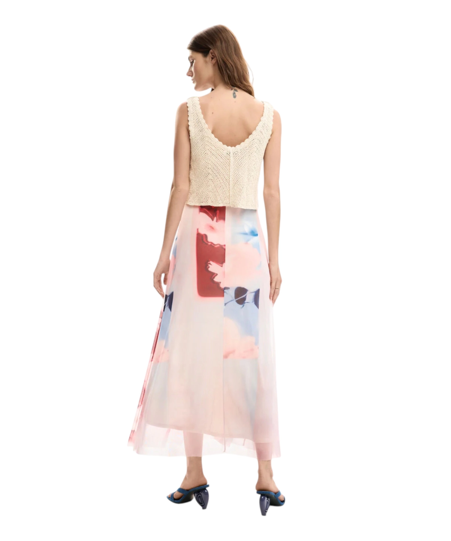 Desigual – Γυναικείο Μακρύ Virginia 26SWVK31-3049 Ροζ (4) Desigual - Γυναικείο Μακρύ Συνδυασμένο πλεκτό φόρεμα Virginia 26SWVK31-3049 Ροζ 26SWVK31-3049