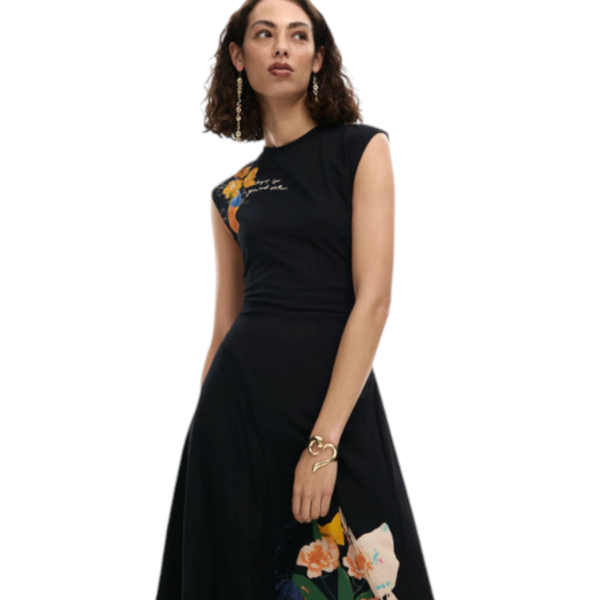 Desigual - Γυναικείο Μακρύ Φόρεμα Leyter 26SWVK50-2000 Μαύρο 26SWVK50-2000