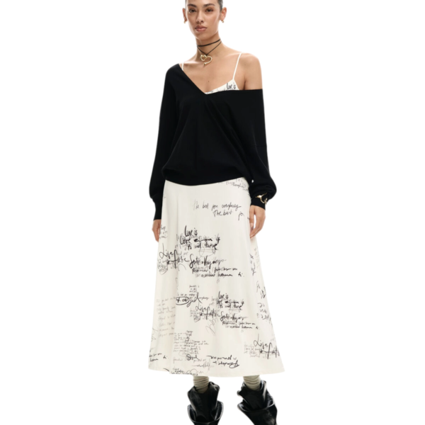 Desigual - Γυναικείο Μακρύ Φόρεμα Morisot 26SWVK33-1001 Λευκό