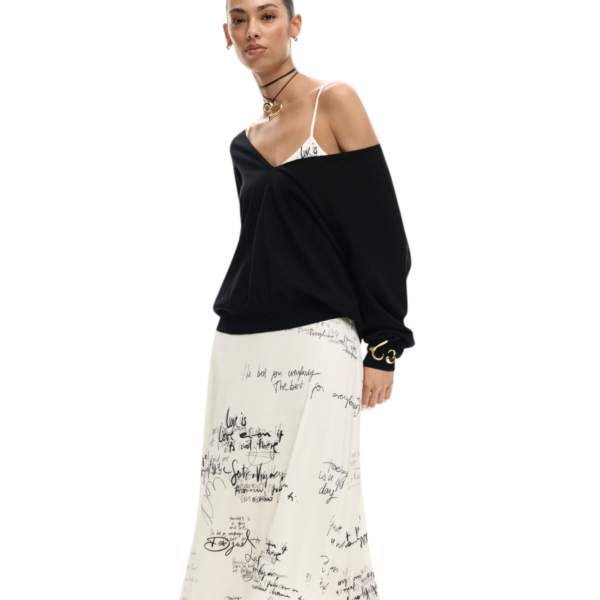 Desigual - Γυναικείο Μακρύ Φόρεμα Morisot 26SWVK33-1001 Λευκό 26SWVK33-1001
