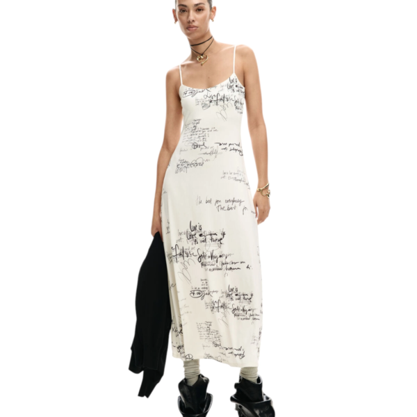 Desigual - Γυναικείο Μακρύ Φόρεμα Morisot 26SWVK33-1001 Λευκό 26SWVK33-1001
