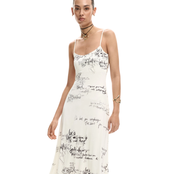 Desigual - Γυναικείο Μακρύ Φόρεμα Morisot 26SWVK33-1001 Λευκό 26SWVK33-1001