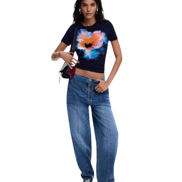 Desigual - Γυναικείο Παντελόνι Τζιν Balloon Degrad 26SWDD41-5053 Μπλε 26SWDD41-5053