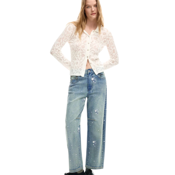 Desigual - Γυναικείο Παντελόνι Τζιν Shine Balloon Relaxed Fit 26SWDD36-5053 Μπλε Ανοιχτό 26SWDD36-5053