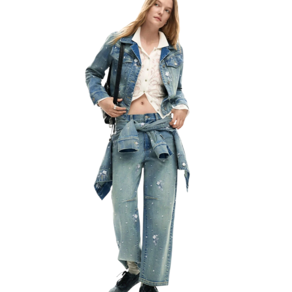 Desigual - Γυναικείο Παντελόνι Τζιν Shine Balloon Relaxed Fit 26SWDD36-5053 Μπλε Ανοιχτό 26SWDD36-5053