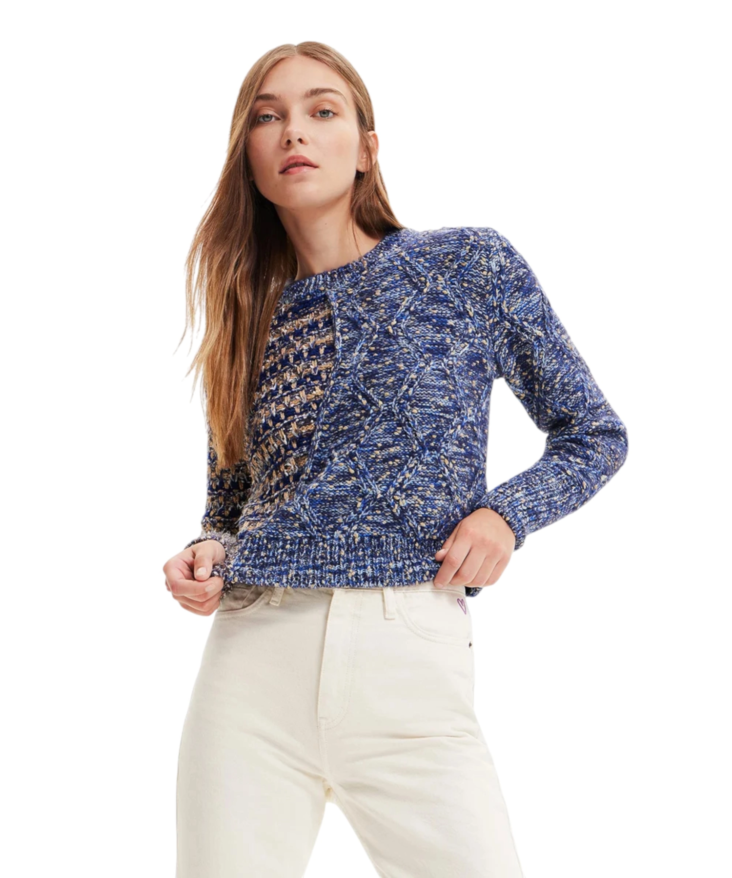 Desigual - Γυναικείο Πλεκτό Jumper Sweater 22WWJF83-5001 Μπλε (1) Desigual - Γυναικείο Πλεκτό Jumper Sweater 22WWJF83-5001 Μπλε 22WWJF83-5001