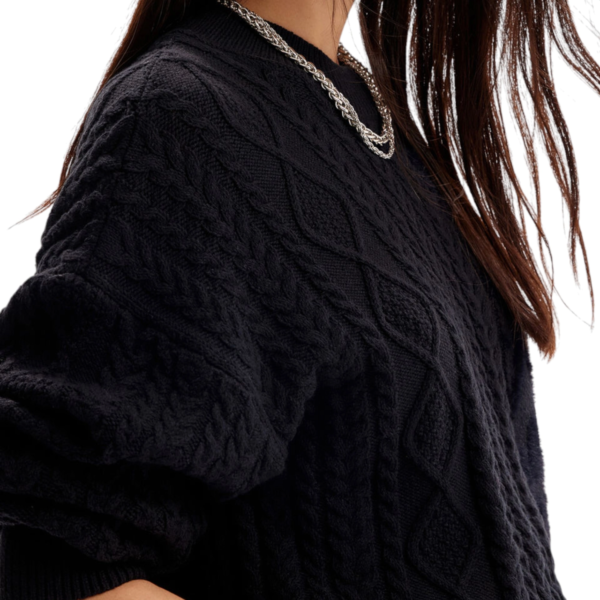 Desigual - Γυναικείο Πλεκτό Zιβάγκο Shasa Loose Fit 23WWJF50-2000 Μαύρο 23WWJF50-2000