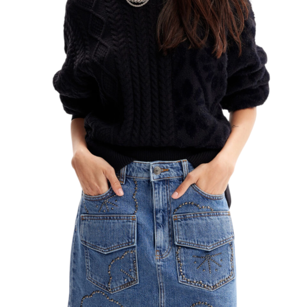 Desigual - Γυναικείο Πλεκτό Zιβάγκο Shasa Loose Fit 23WWJF50-2000 Μαύρο 23WWJF50-2000