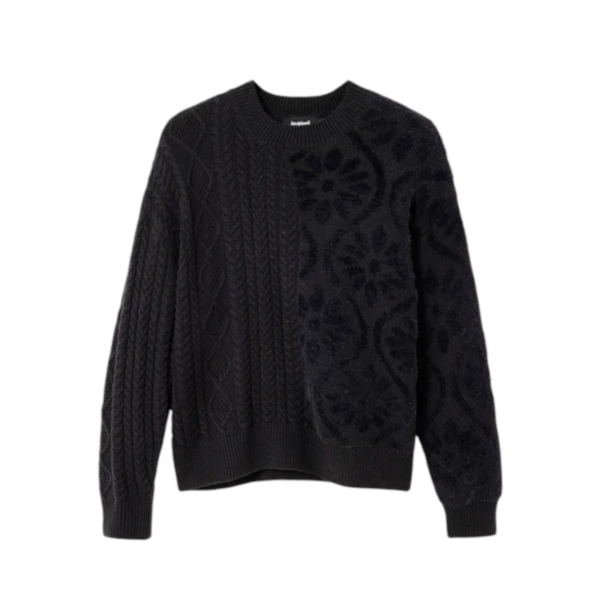 Desigual - Γυναικείο Πλεκτό Zιβάγκο Shasa Loose Fit 23WWJF50-2000 Μαύρο 23WWJF50-2000