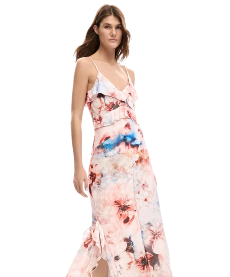 Desigual - Γυναικείο Φόρεμα Nora Pixelado 26SWVK35-3067 Ροζ