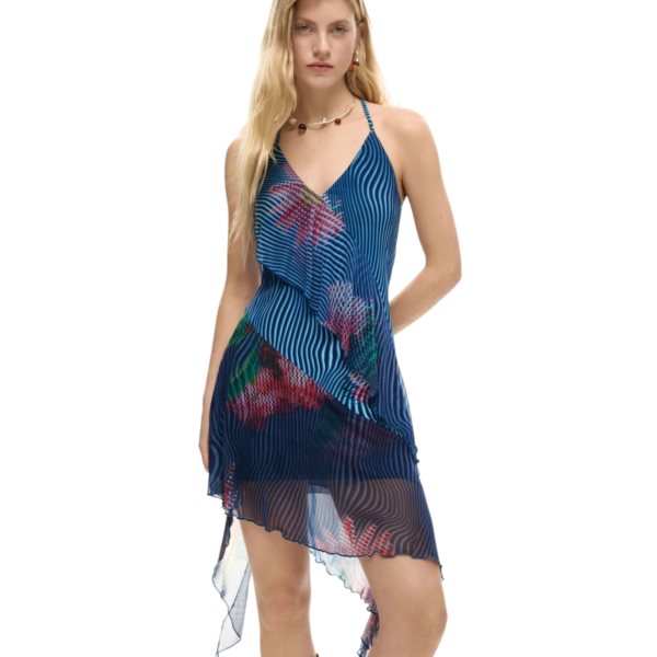 Desigual - Γυναικείο Φόρεμα Nora Pixelado 26SWVK36-5001 Μπλε