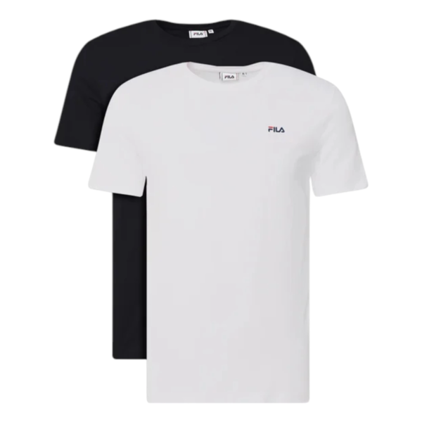 Fila - Ανδρικές Κοντομάνικες Φανέλες Brod FAM0083-13005 Μαύρο/Λευκό