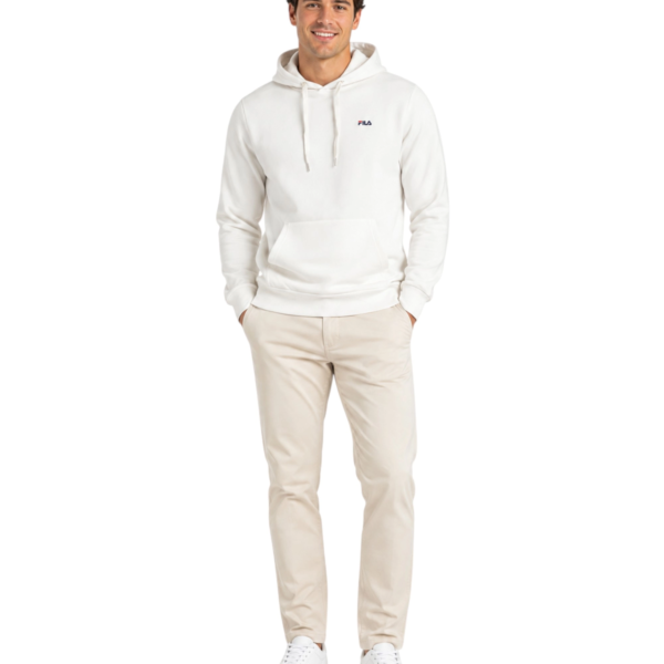Fila - Ανδρική Μπλούζα Φούτερ Με Κουκούλα Lumezzane FAM0875-10001 Λευκό FAM0875-10001
