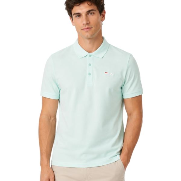 Fila - Ανδρικό Polo T-shirt Slim Fit FAM0717-60106 Πράσινο Ανοιχτό
