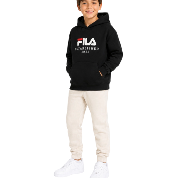 Fila - Παιδική Μπλούζα Φούτερ Με Κουκούλα Benna FAK0429-80010 Μαύρο FAK0429-80010