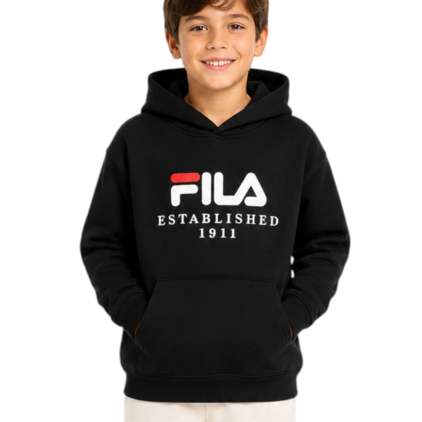 Fila - Παιδική Μπλούζα Φούτερ Με Κουκούλα Benna FAK0429-80010 Μαύρο
