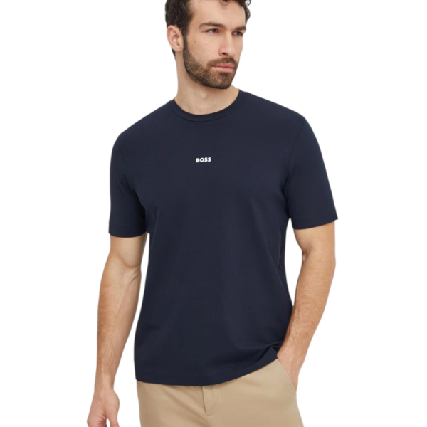 Hugo Boss - Ανδρικό T-shirt Tchup Relaxed Fit 50473278-404 Mπλε Σκούρο
