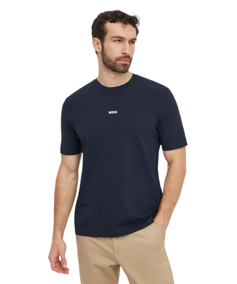 Hugo Boss - Ανδρικό T-shirt Tchup Relaxed Fit 50473278-404 Mπλε Σκούρο