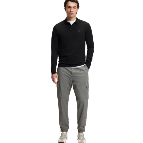 Hugo Boss - Ανδρικό Μακρυμάνικο Μπλουζάκι Polo 50507704-001 Μαύρο 50507704-001
