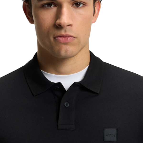 Hugo Boss - Ανδρικό Μακρυμάνικο Μπλουζάκι Polo 50507704-001 Μαύρο 50507704-001